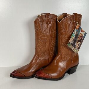 Vintage Nocona Lizard Wingtip Cowboy Boots | 1970s | Teju | Men’s 9 D